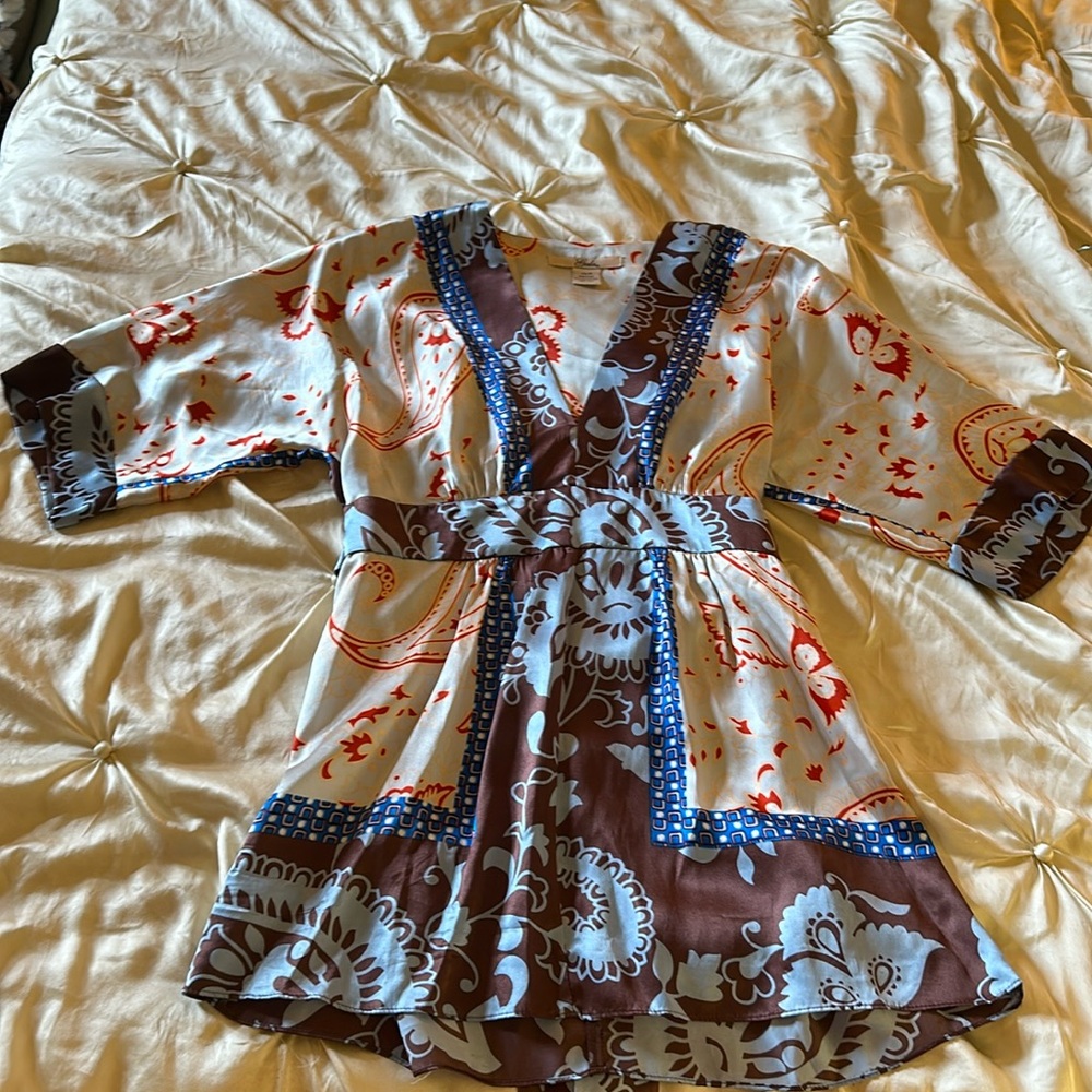 Gala silk Boho tunic  size M